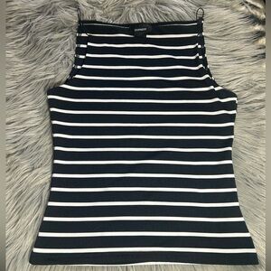 Express Women's Black and White Striped Top Size Medium